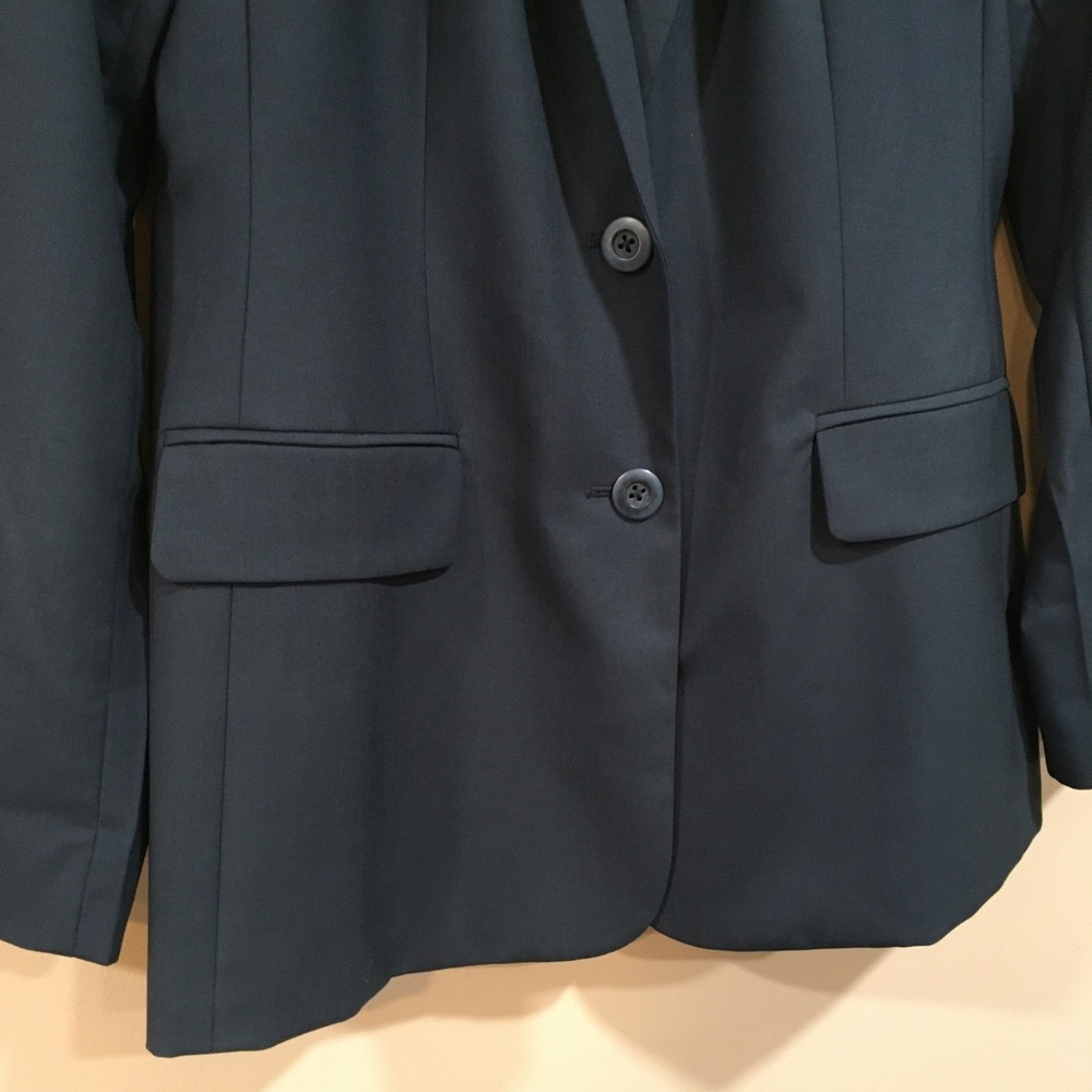 J Jill Wool Blazer Lined Jacket Womens 6 Washable Navy Blue Preppy Work Office - Picture 3 of 12